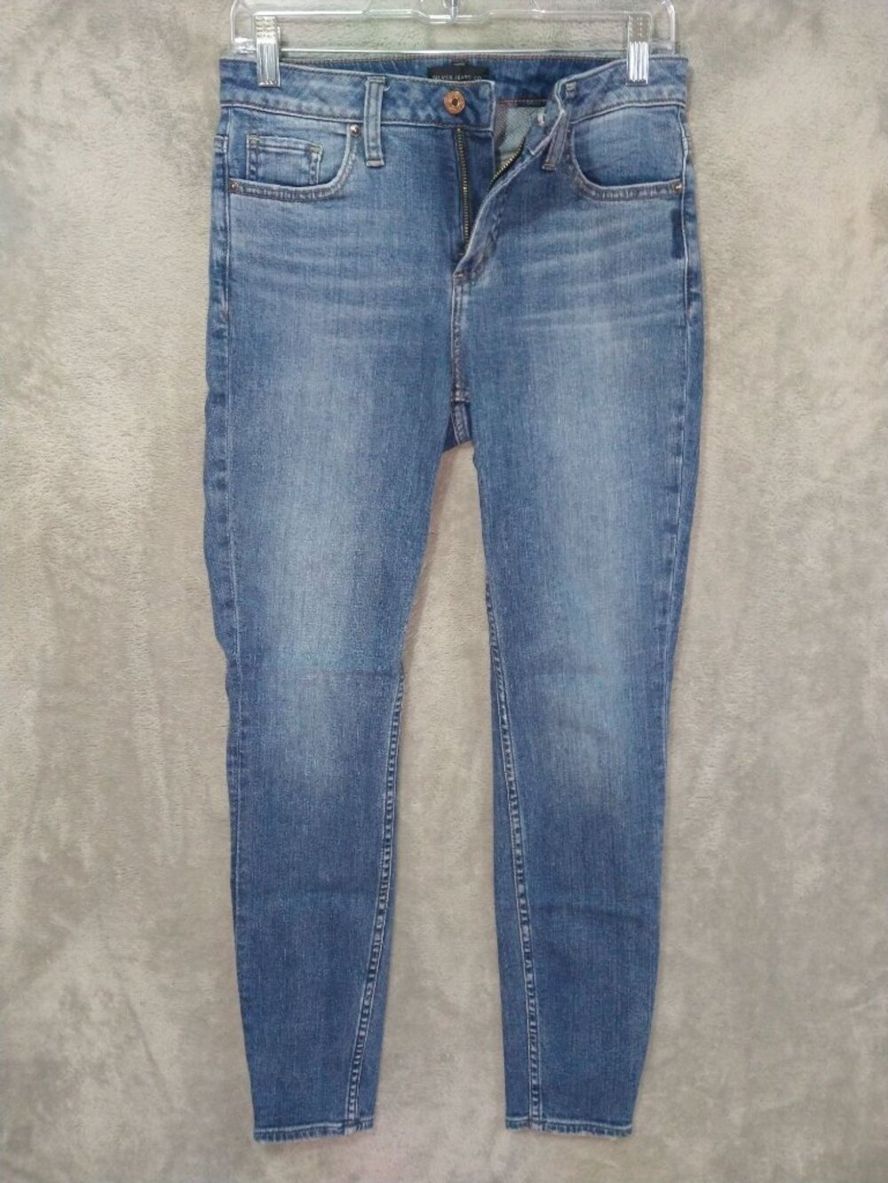Silver Jeans Co High Note Skinny Womens 27x29 Blue Denim Medium Wash Stretch